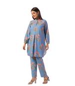 Jaipur rang flower butta co-ord set powder blue