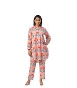 Jaipur rang flower  butta co-ord set peach