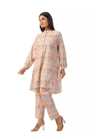 Jaipur rang small floral jaal co-ord set