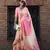 Cream And Pink Weaving Silk Blend Saree