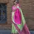 Weaving Green And Rani Handloom Silk Blend Saree