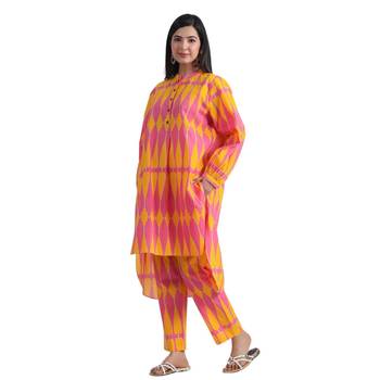 Jaipur rang kilim pink yellow co-ord set 1