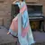 Light Blue And Peach Weaving Silk Blend Saree