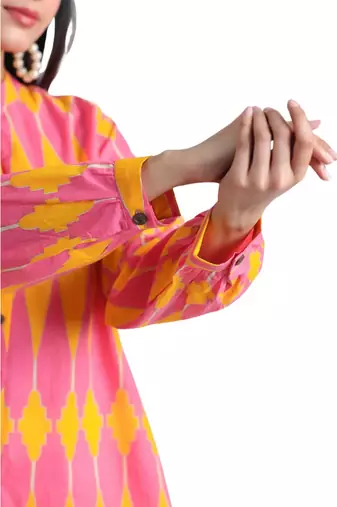 Jaipur rang kilim pink yellow co-ord set