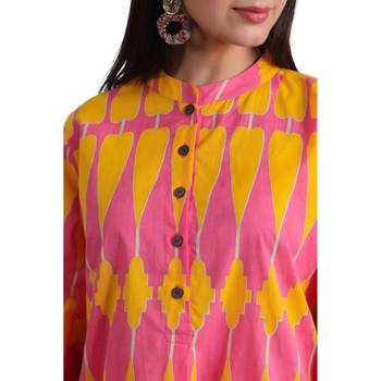 Jaipur rang kilim pink yellow co-ord set 3