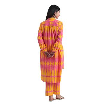 Jaipur rang kilim pink yellow co-ord set 4
