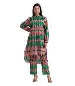 Jaipur rang kilim green pink  co-ord set