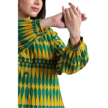 Jaipur rang kilim green yellow co-ord set 2