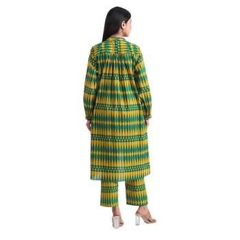 Jaipur rang kilim green yellow co-ord set 3