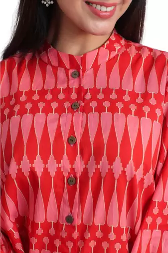 Jaipur rang kilim red pink  co-ord set