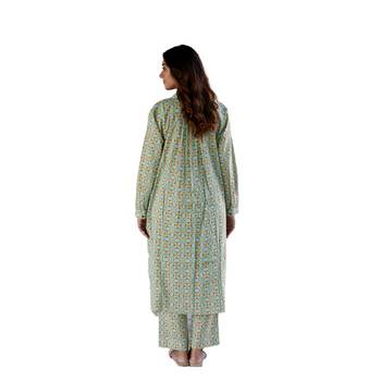 Jaipur rang green orange geometric co-ord set 4