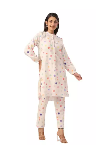 Jaipur rang polka dot co-ord set
