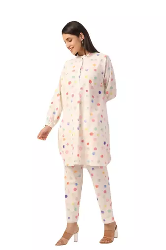 Jaipur rang polka dot co-ord set