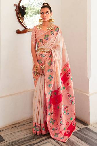 Riva Enterprise Women's Art Silk With Ethnic motif Woven Design saree with woven design border