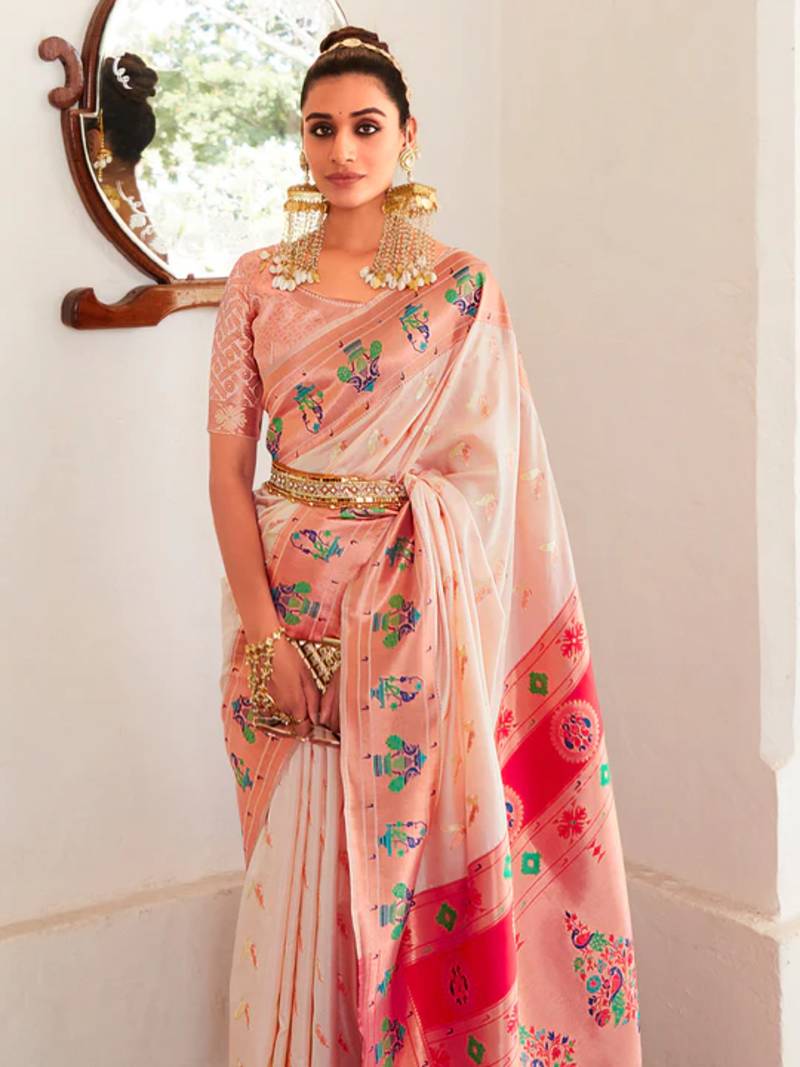 Riva Enterprise Women's Art Silk With Ethnic motif Woven Design saree with woven design border