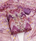 Manvaa women'sulti unstitched sequence heavy organza dressaterial 