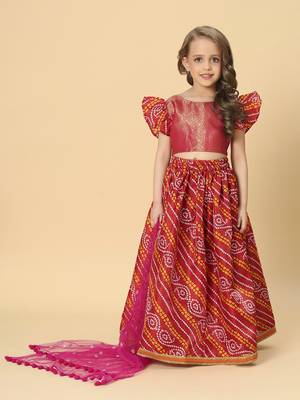 Three piece red party wear lehnga top dupatta set 2