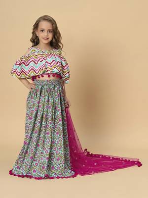 Turqoise three piece green party wear lehnga top dupatta set 2
