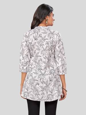  crepe printed short kurti 2