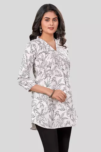  crepe printed short kurti
