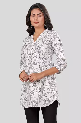  crepe printed short kurti