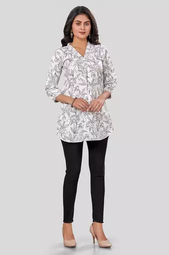  crepe printed short kurti