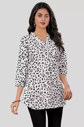  crepe printed short kurti