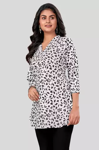  crepe printed short kurti