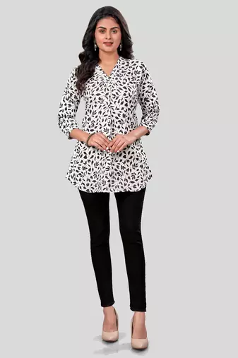 crepe printed short kurti