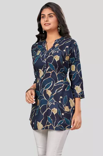  rayon printed short kurti