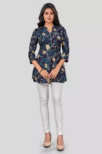  rayon printed short kurti