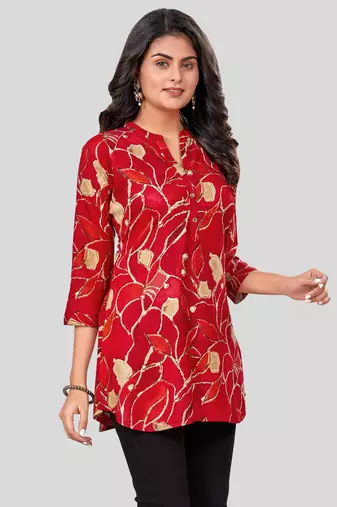  rayon printed short kurti