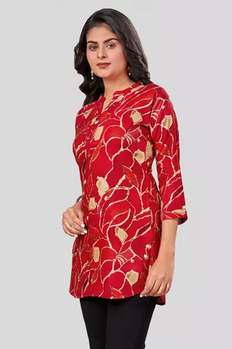  rayon printed short kurti