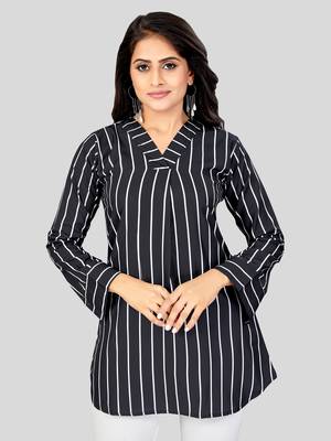  crepe printed short kurti 1