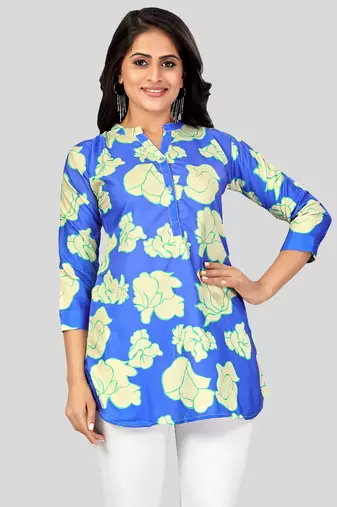  crepe printed short kurti