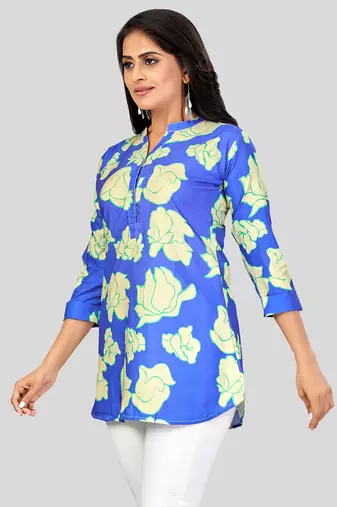  crepe printed short kurti