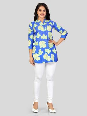  crepe printed short kurti 5