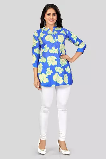  crepe printed short kurti