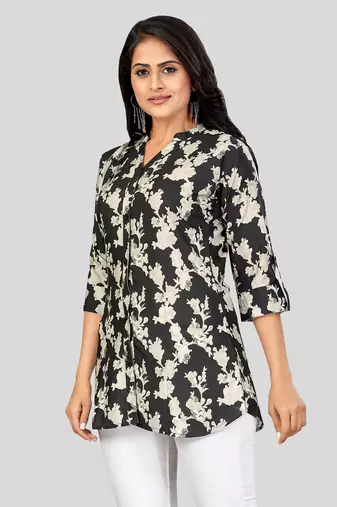  crepe printed short kurti