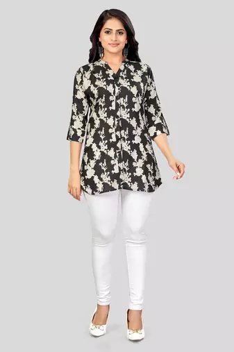  crepe printed short kurti