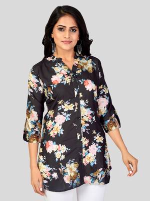 crepe printed short kurti 1