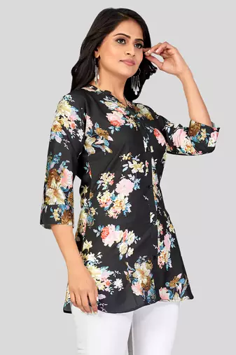  crepe printed short kurti