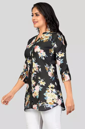  crepe printed short kurti