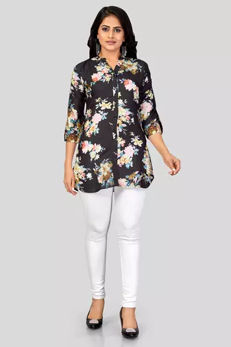  crepe printed short kurti