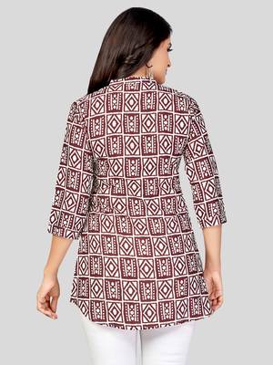  crepe printed short kurti 2