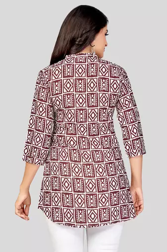  crepe printed short kurti