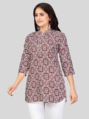  crepe printed short kurti 4