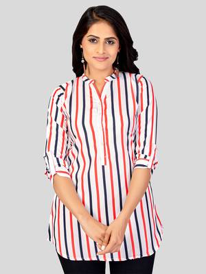  crepe printed short kurti 1