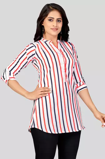  crepe printed short kurti