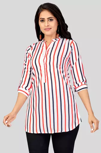  crepe printed short kurti